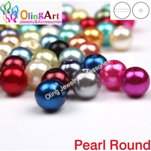 OlingArt 2019 New 8MM 100Pcs/lot round mixed multicolor Acrylic Imitation Pearl bead Simulated Pearls beads jewelry making