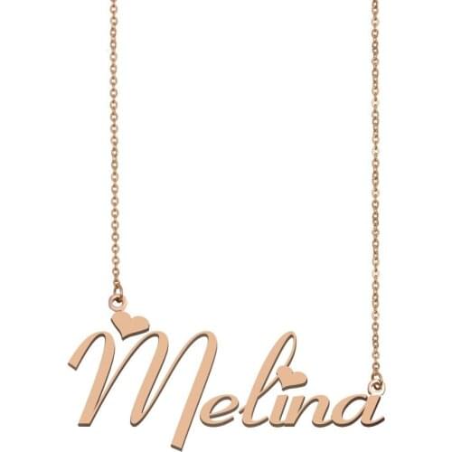 Melina Name Necklace , Custom Name Necklace for Women Girls Best Friends Birthday Wedding Christmas Mother Days Gift