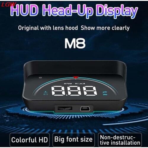M8 Car HUD Head Up Display OBD2 II EUOBD Overspeed Warning System Projector