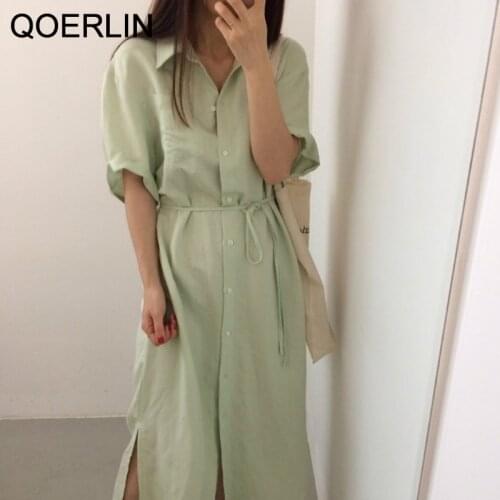 QoerliN Fashionable Shirt Dresses