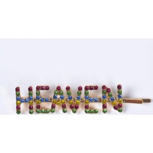 Luxury Crystal Rhinestone HEAVEN Letter Hairpins Womens hair Ornaments Alphabet ZA Hair Clips Faux Pearl Barrettes For Women