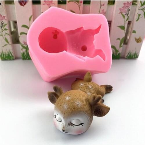 Deer Chocolate Silicone Mold 3D Fawns Christmas Cake Decorative Tools