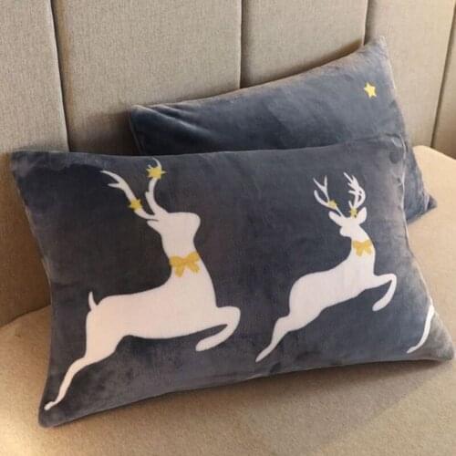Warm Milk Velvet Pillowcase For Single Pillow Flannel Pillow Cover 48x74cm Coral Fleece Thickened For Bed Sofa Cover Cushion