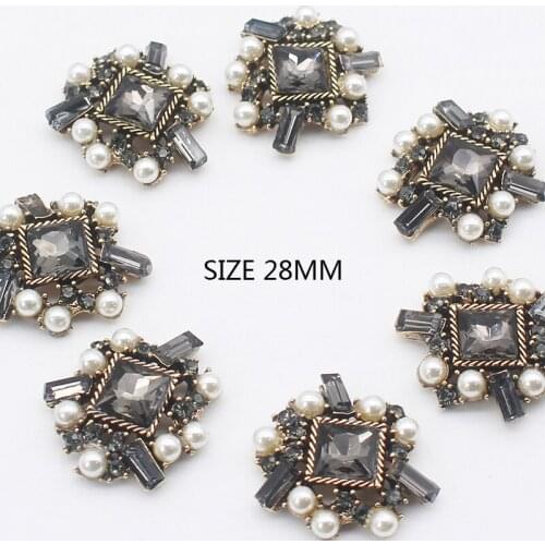 TYNUOMI 10Pcs New Aloy Retro Pearl Rhinestone Button Buckle Jewelry DIY HandMade Hair Accessories Clothing Accessories Materials