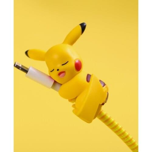 Anime Pokemon Mini Usb Cable Protective Case Pikachu Doll Figure Printer Cable for Phone Accessories Decor Charging Cable Break