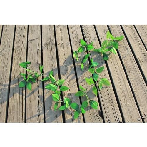 Green Artificial Silk Rose Leaves Vine Flower Silk Rattan Hanging Cane Climbing Plants Wedding Garland Home Graden Decoration