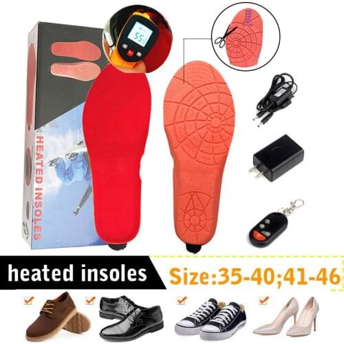 1800mAh Heated Insoles with Remote Control Winter Warmer Shoes Pad Heating Insoles for Skiing Hunting Shoes Accessories 35-46