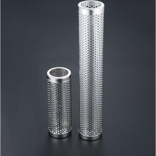 1Pc 6''/12'' Perforated Mesh Stainless Steel Wood Pellet Smoker Tube for BBQ Barbecue Outdoors Cooking Grill Baking Coffee Beans