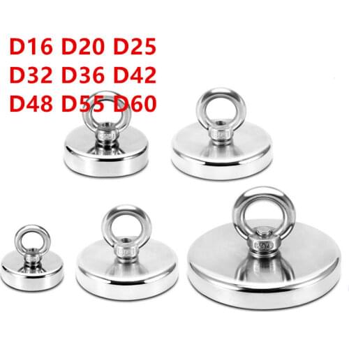 1PCS Powerful Neodymium Magnet Fishing D20 D25 D32 D36 D42 D55 D60 Fishing Magnet Ring Super Powerful Fishing Magnet