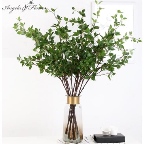 100cm High-grade artificial leaf plants latex film cherry blossom leaves green plants cherry tree wedding decor Christams tree