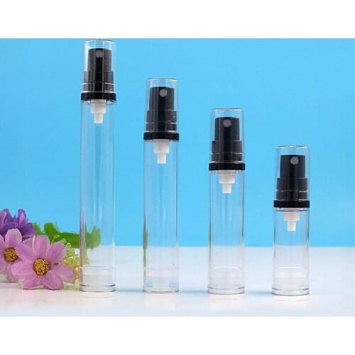 12ml15MLclear airless bottle clear lid lotion emulsion serum sample eye essence hyaluronic toner mist sprayer skin care packing