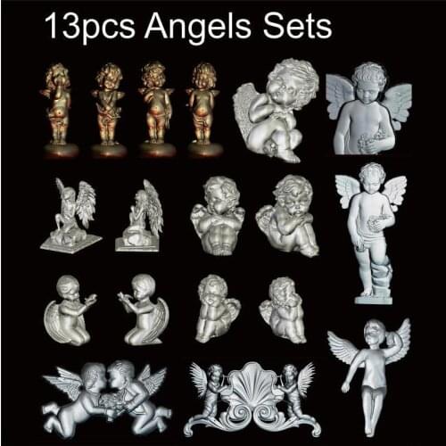 13pcs Angels Sets 3d model STL relief for cnc STL format Angel Relief Model STL Router Engraver ArtCam
