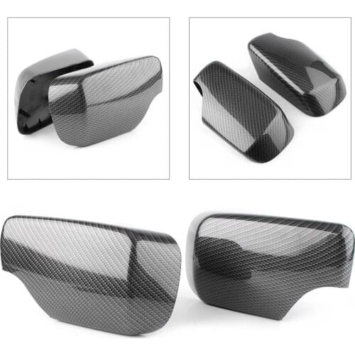 2pcs Car Exterior Rear View Side Mirror Cover Trim For BMW E46 1998 1999 2000 2001 2002 2003 2004 2005 Carbon Fiber Styling ABS