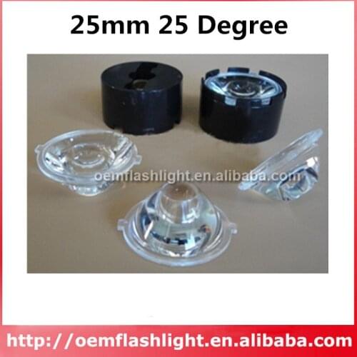 25mm 25 Degree LED Lens with White Lens Holder - 1pc