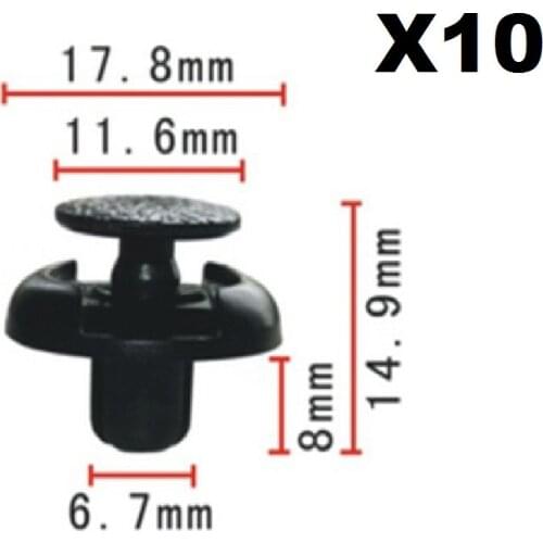 A64 - DOOR MOULDING TRIM STRIP CLIPS RUBSTRIP X10 Plastic Clips