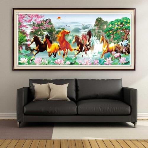 DIY 5D Diamond Painting Landscape Tree Full Drill Mosaic Animals Horse Embroidery Scenery Bead Picture Art Crystal Craft Decor