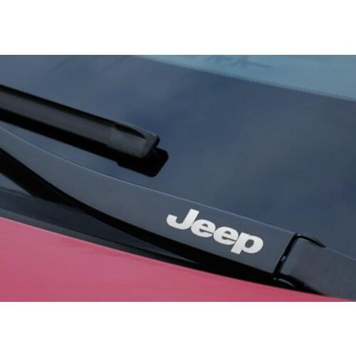 Car Metal Emblem Window Wiper Stickers Reflective Decor Decals For Jeep Renegade Wrangler JK Rubicon Cherokee Patriot styling