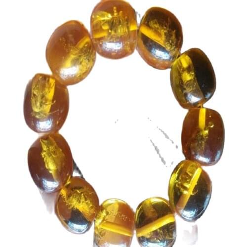 Bees in amber, amber beaded beads bracelet string