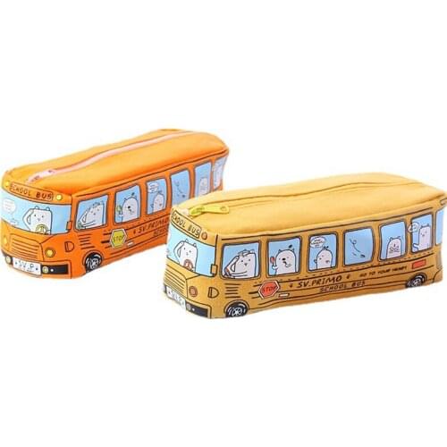 Pencil Case Student Stationery Small Animal Bus Mens and Womens Canvas Stationery Box JR Deals