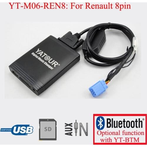 Yatour digital CD player USB SD AUX decorder player for VDO Renault 8pin Clio Megane Laguna Espace