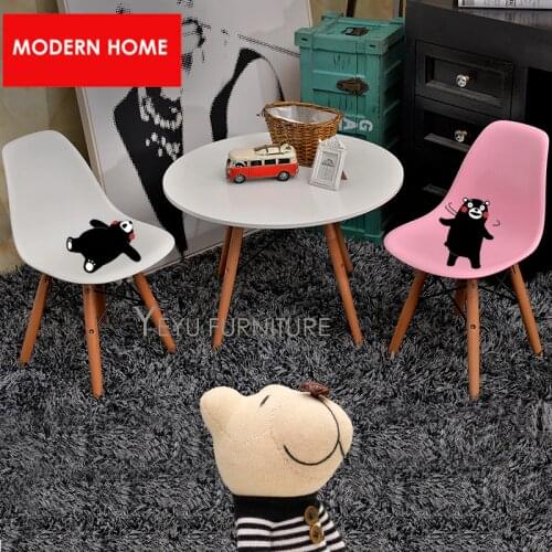 Kids Plastic Chair Wood Leg Children Chair Wood Legs wooden base baby chair Kids Dining Study play toy dining fashion Chair 2PC