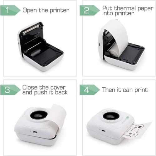 Dropshipping Mini Pocket Photo Printer Thermal Paper Printing Sticker Paper Adhesive Photo Papers Thermal POS Printer 57x30 mm