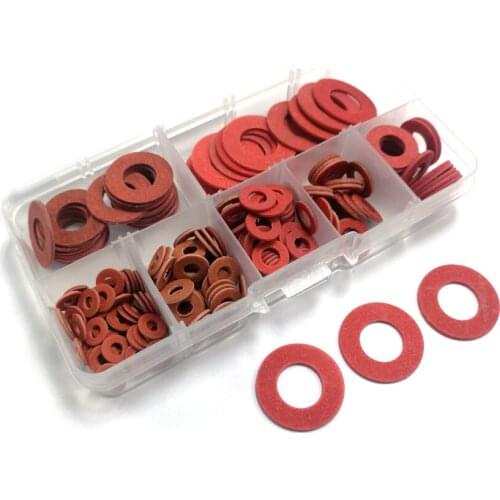 【DX-Market】M3 M4 M5 M6 M8 M10 M12 Red Vulcanized Fiber Washer Kit ,Insulation Gasket Washers, D014