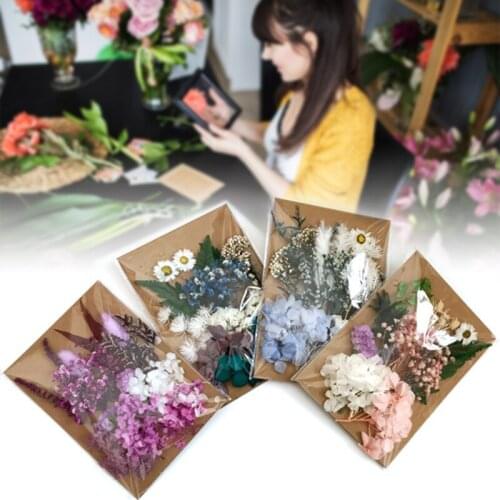 HOT Pressed Flower Handmade Mixed Dried Flowers Material for DIY Accessory Greeting Card Epoxy Craft Earrings NDS
