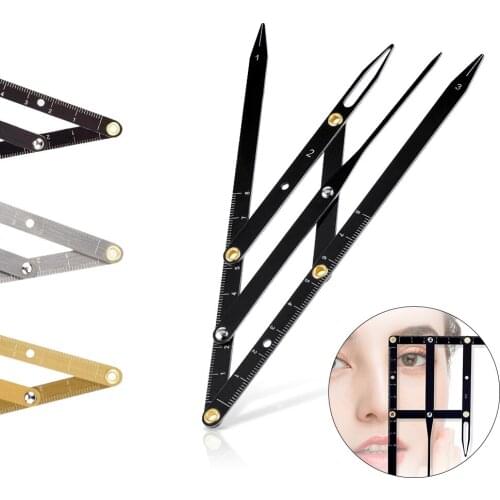 Stainless Steel Eyebrow Ruler Golden Ratio Caliper Microblading Tattoo Stencil Makeup Eyebrow Measure Tool Mean Golden Divider