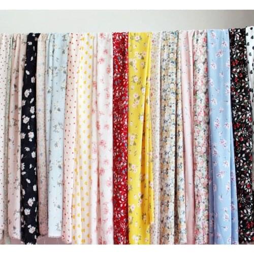 Polka Dot Love Floral Pearl Printed Chiffon Fabric Micro Permeable For Sewing Clothes Dresses By Meters