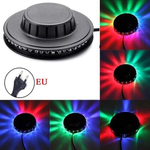 Mini 48 LED RGB Laser Disco Stage Light Voice Control Multicolor Rotating For Christmas kTV Bar DJ Party Background Wall Lamps