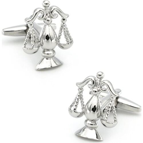 Mens Justice Cuff Links Copper Material Silver Color
