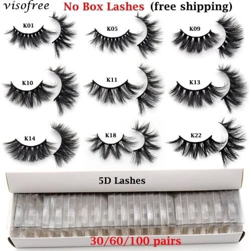 Wholesale Mink Eyelashes 30/60/100pcs 3D Mink Lashes Natural false Eyelashes messy fake Eyelashes Makeup False Lashes In Bulk
