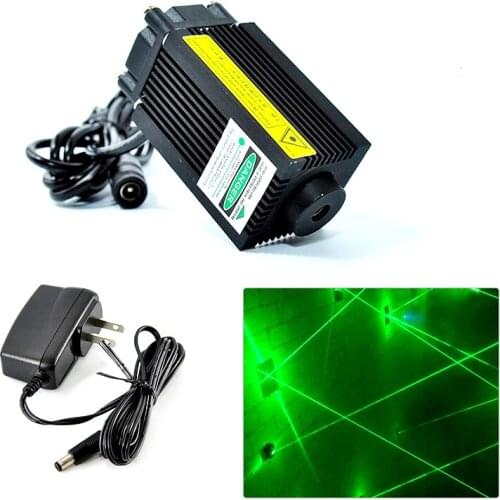Non-Focusable 532nm 100mW 33x55mm High-Brightness Point Laser Diode Escape Room Long Range Sight with 12V Adapter