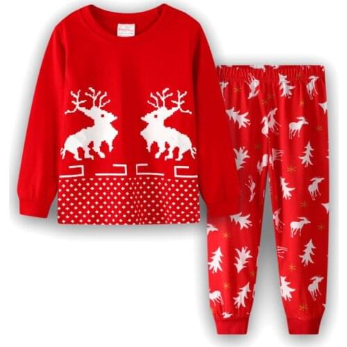 Baby Girls Boys Cartoon Christmas Pajamas Set Cotton Infants Sleepwear Casual Kids Homewear Nightwear 2-7 Year Children Clothing