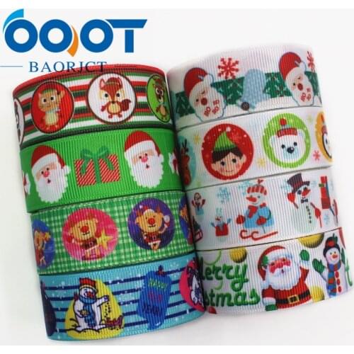 OOOT BAORJCT I-19713-10,22mm,10yard Christmas series Cartoon grosgrain ribbons,bow cap accessories and decorations,DIY materials