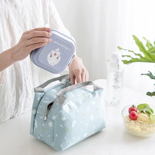 Portable Thermal Lunch Bag Cooler Insulation Lunch Box For Picnic Camping Travel Kitchen Food Bento Container For Kid Women Gift