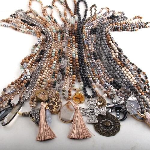 RH Wholesale 20pc Mix Color Necklace Fashion Boho Jewelry Handmade Women Bohemian necklaces