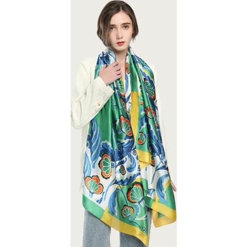 Luxury Floral Silk Head Scarf Shawl Bright Pattern Soft Foulard Stylish Design Cover Wrap NEW [5027]