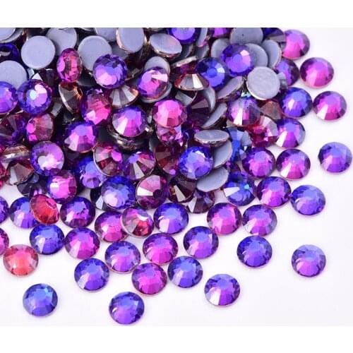 SS6-SS30 Glass Strass Crystal Purple Velvet Hot Fix Rhinestones Iron On Stones Clear Hotfix Rhinestones For Wedding Dress A43