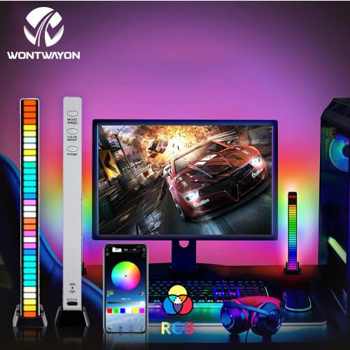 LED Voice Control Light Bar Rhythm Light Voice Recognition Creative and Colorful Voice Control Ambient Light Voice Control Light