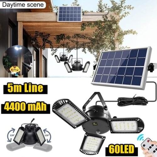 Upgraded 60LED Lamp Solar Light Garden Solar Powered Lamp for Warehouse, Basement, Barn