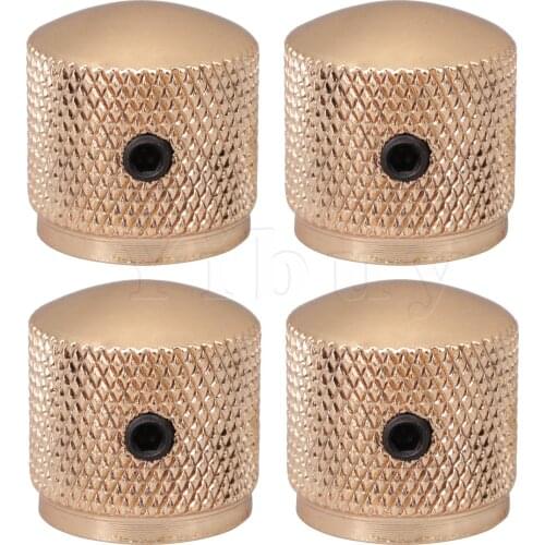 Yibuy 4pcs Gold Guitar Bass Volume Tone Control Knobs With Screw Type
