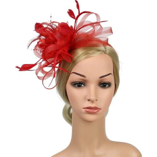 Banquet Church Feather Headdress Day Races Wedding Party Bridal Tiara Women Fascinators Clip Ladies Accessory Wedding Women