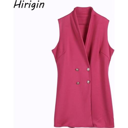 Women Collar JACKET DRESSES Sleeveless Dresses Double Breasted Short Dresses Wasitcoat Mini Dersses