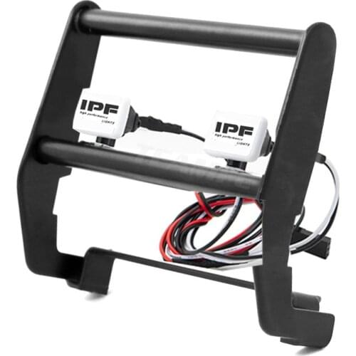 1pc Silver or black Metal Stainless Steel Anti Collision Front Bumper with LED Light for TRX-4 Ford Bronco 1:10 RC Crawler Car