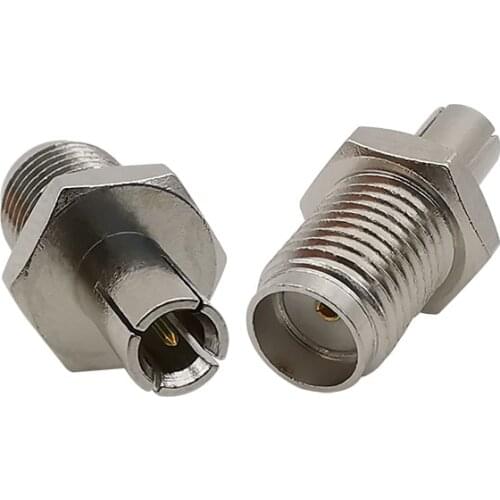 2Pcs/lot RF Adapter SMA to TS9 Coaxial Connector SMA Female Jack to TS9 Male Plug Silver Nickel Plated