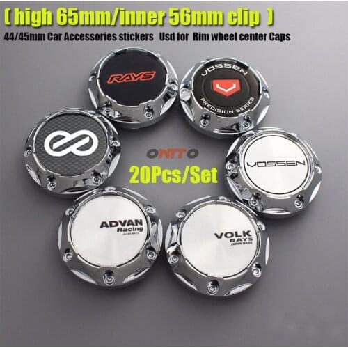65mm 56mm 45mm 20pcs Advan Racing Center Caps Chrome Wheel Hub Cap Emblem for Enkei HRE RAYS Volk Racing Rims Clip Decals