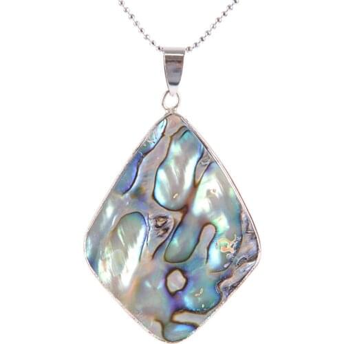 2019Natural Abalone Shell Pendant Necklace Rectangle Shape Splice Shells Pendants Ocean Style Jewelry for Women Men Rectangle908