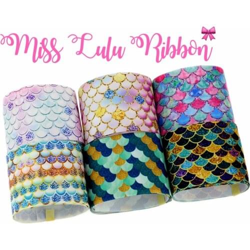 22mm-75mm Scale Series Printed Grosgrain Ribbon Gradient Color DIY Gift Bowknots Packing Hair Band Making 50yards/roll